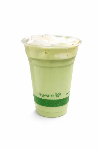 Matcha Frío + Crema con salsa caramelo